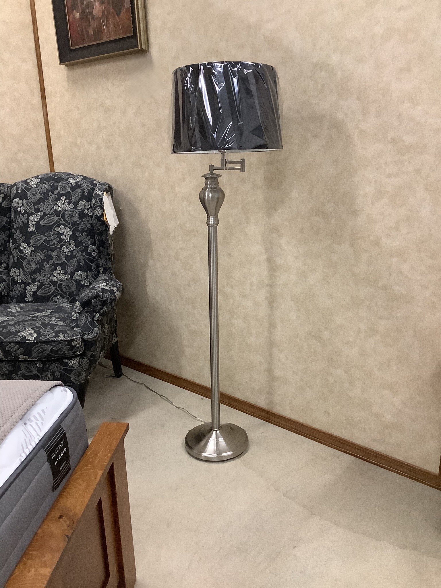 35088 Swing Arm Floor Lamp (Brushed Nickel)
