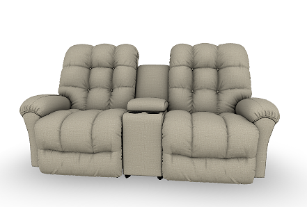 Corey Power Rocker Reclining Loveseat with Head Tilt and Console (Wheat)