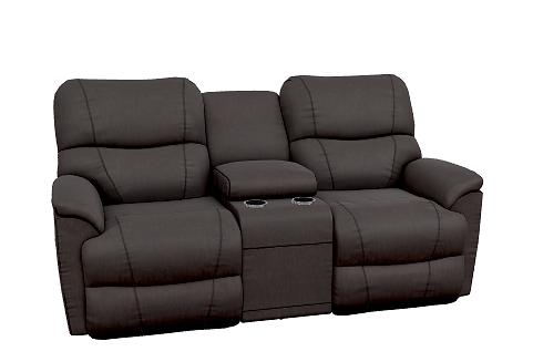 Trouper Power Reclining Loveseat w/ Headtilt and Lumbar and Console (Intermingle Walnut)