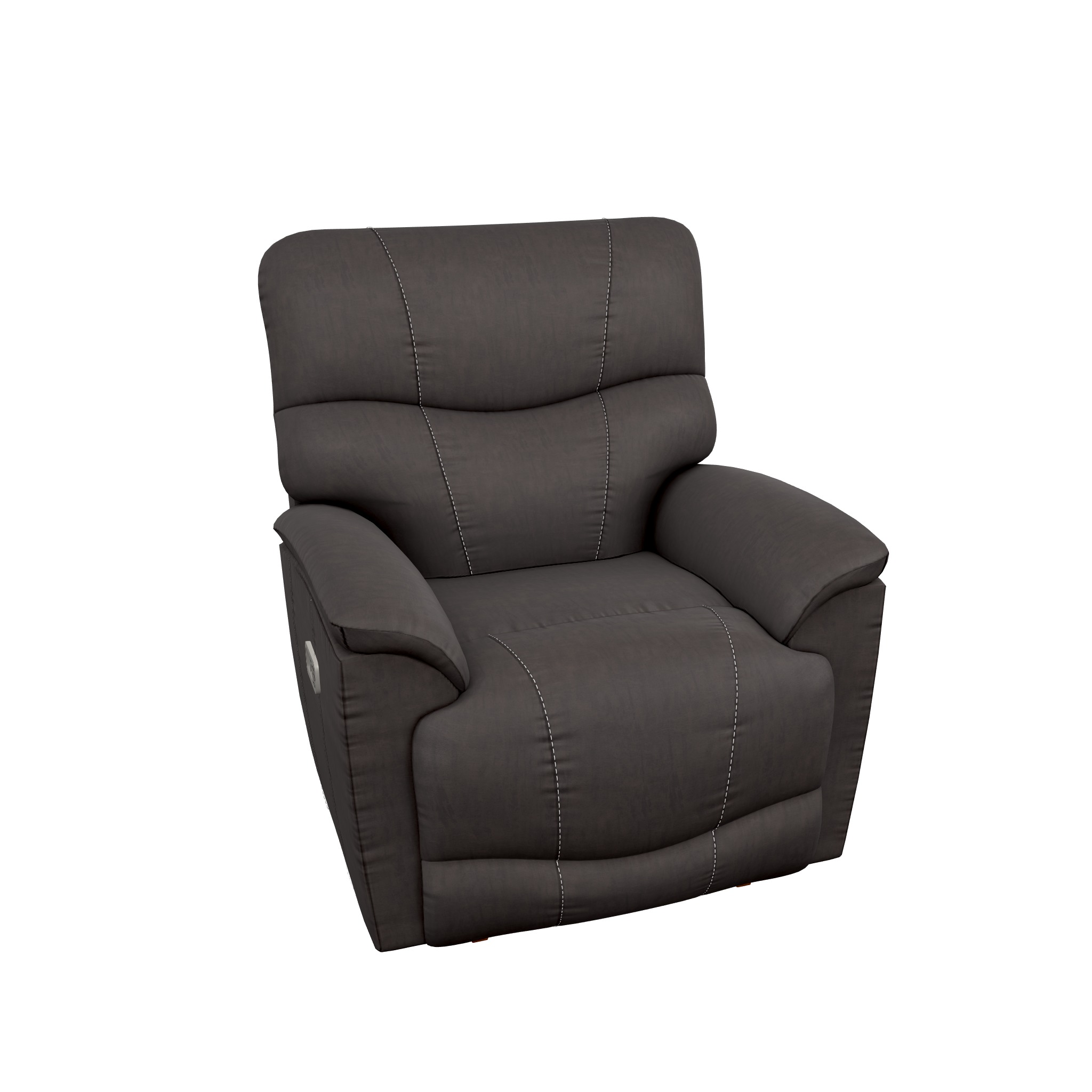 Trouper Power Rocking Recliner w/ Tilt Headrest, Lumbar Support & Contour Cushion (Intermingle Walnut)